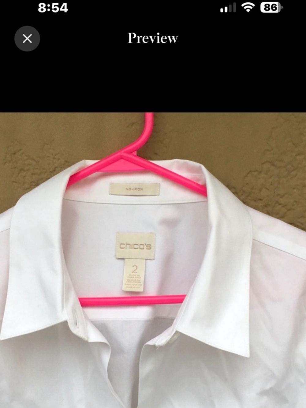 Chico's Classic White Button-Down Shirt - Picture 3 of 5